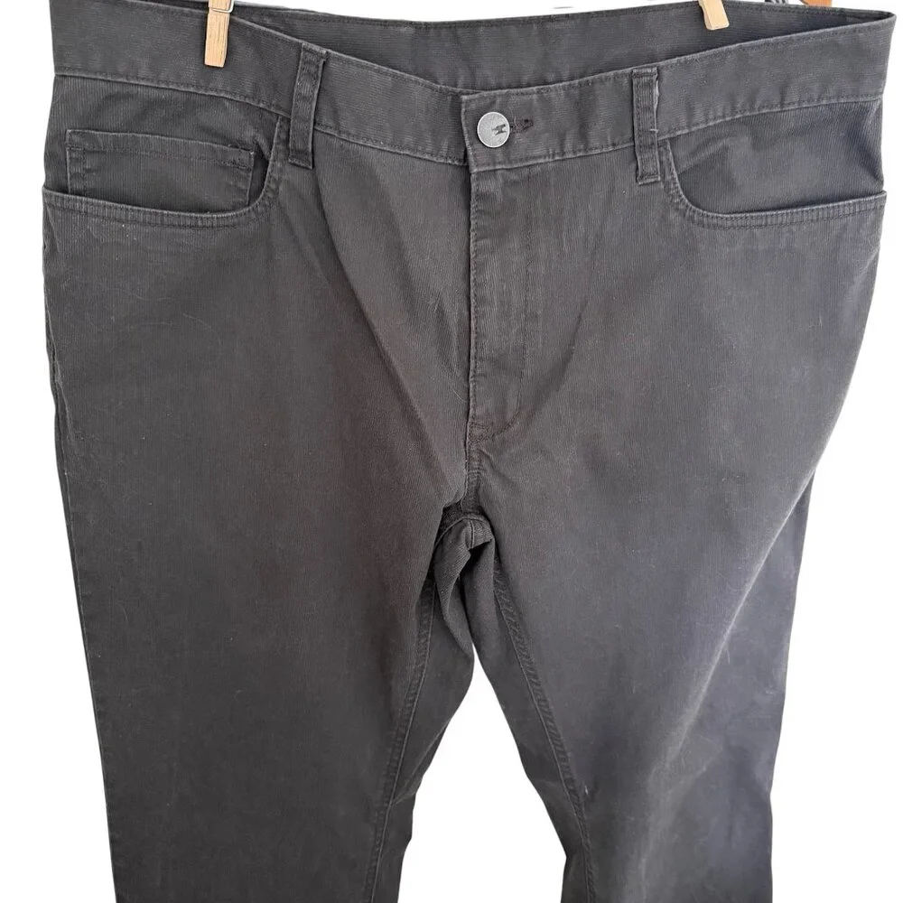 Haggar‎ H26 Mens Stretch Fine Wale Corduroy Pants 36x32 Charcoal 5 Pocket Preppy